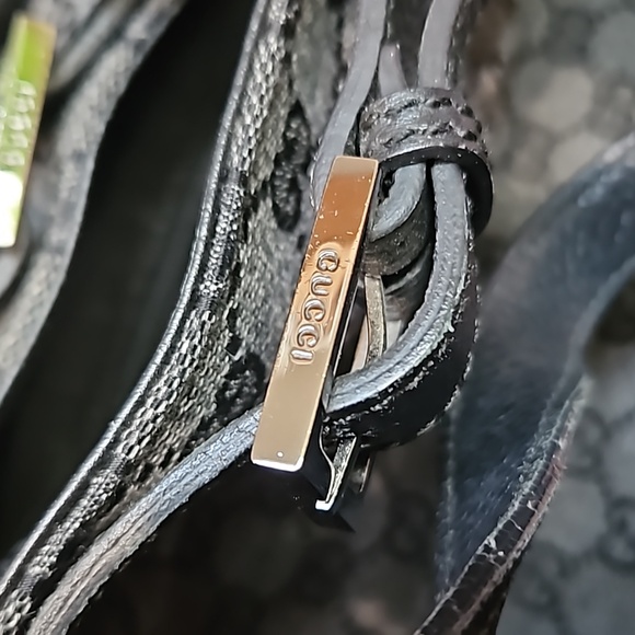 Gucci Large Black GG Canvas and leather Tote Handbag - Picture 3 of 5